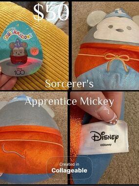 Disney Sorcerer Mickey Plush - Blue, Orange, Gray